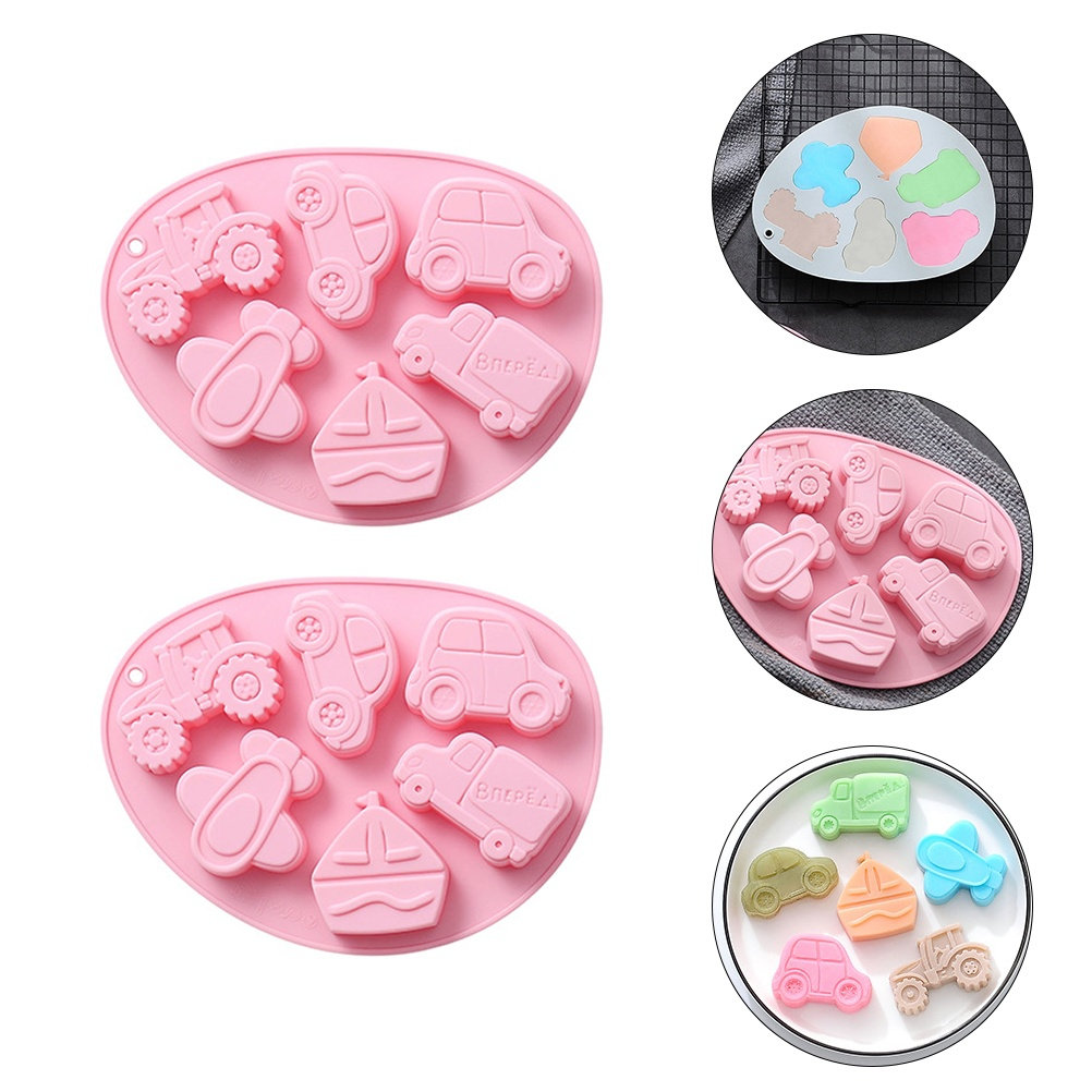 Microwave Oven - 2Pcs 3D Silicone Vehicle Chocolate Mold