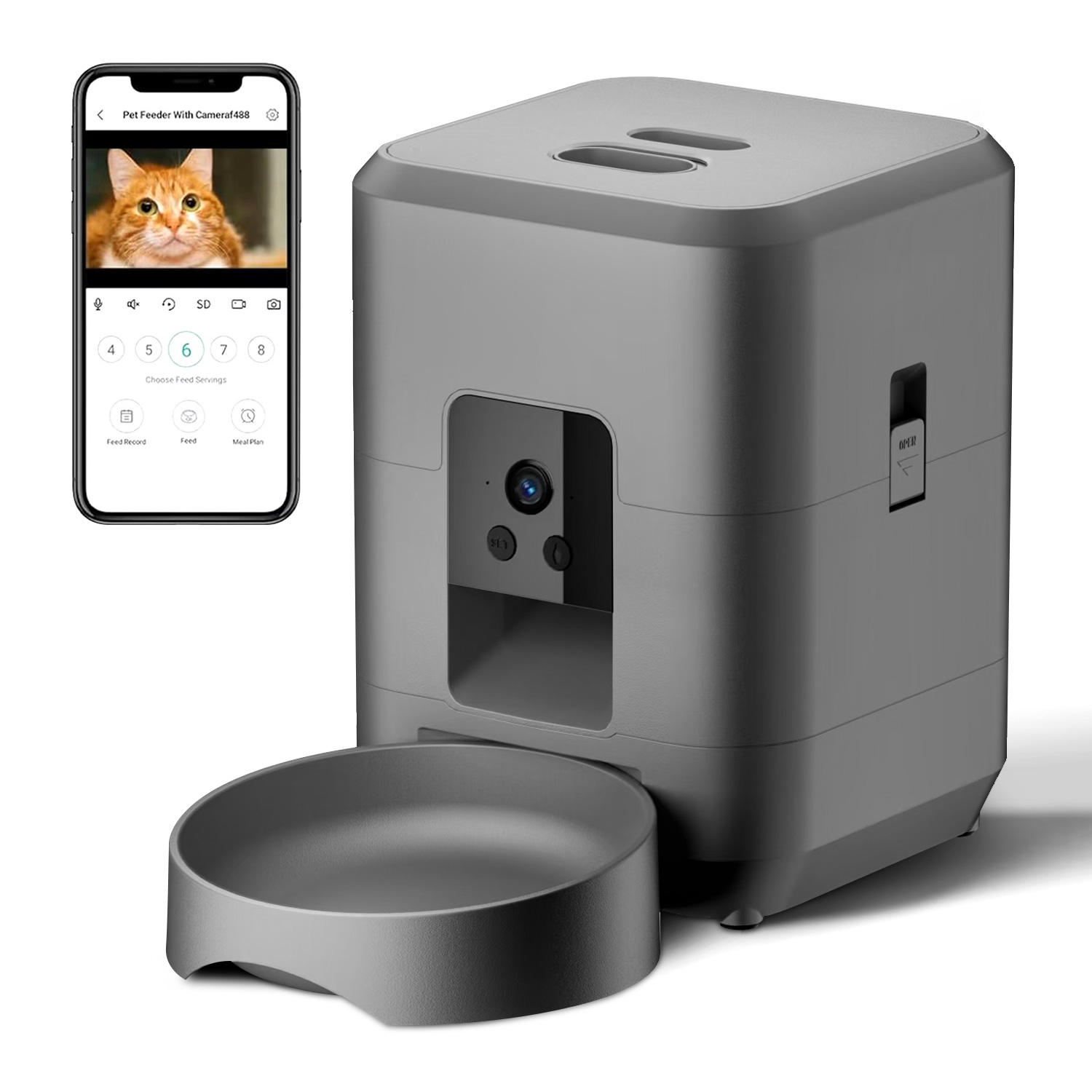 Kitchen Appliances Video - Cat Automatic Feeder With Camera, Video