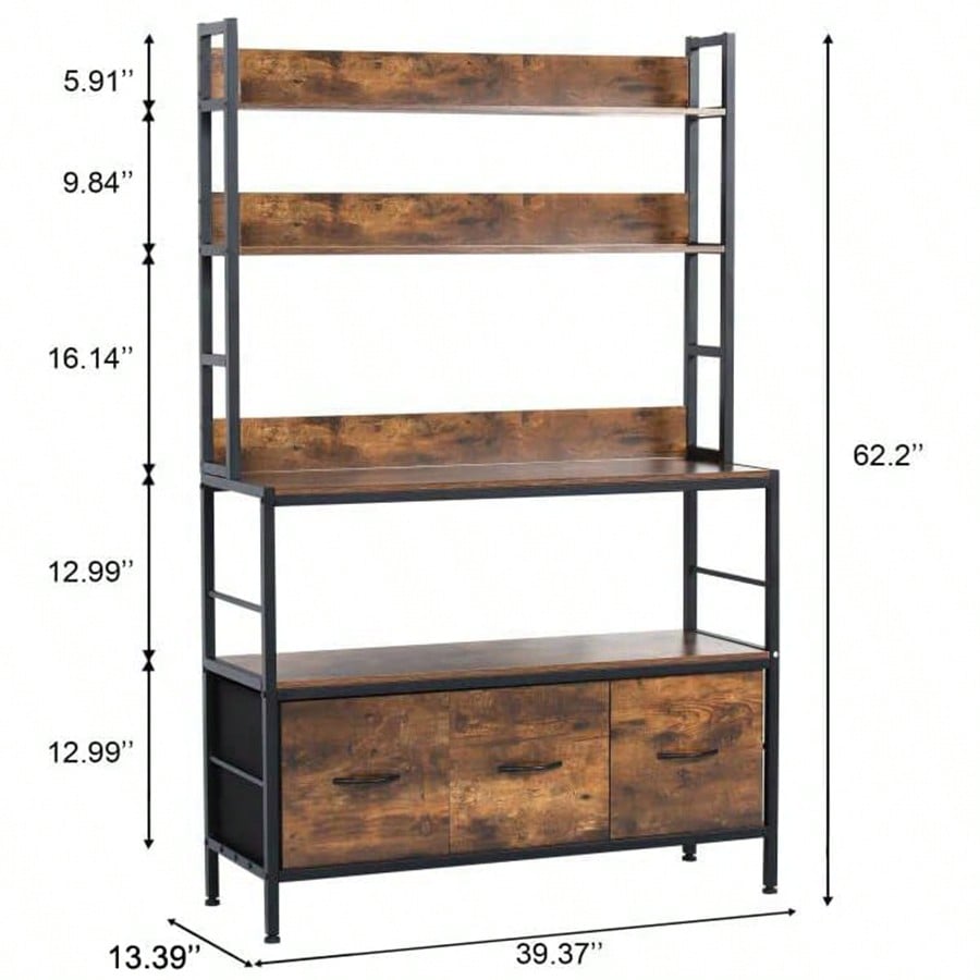 Kitchen Bakers Rack With 3 Bas - Microwave Oven 评论和价格
