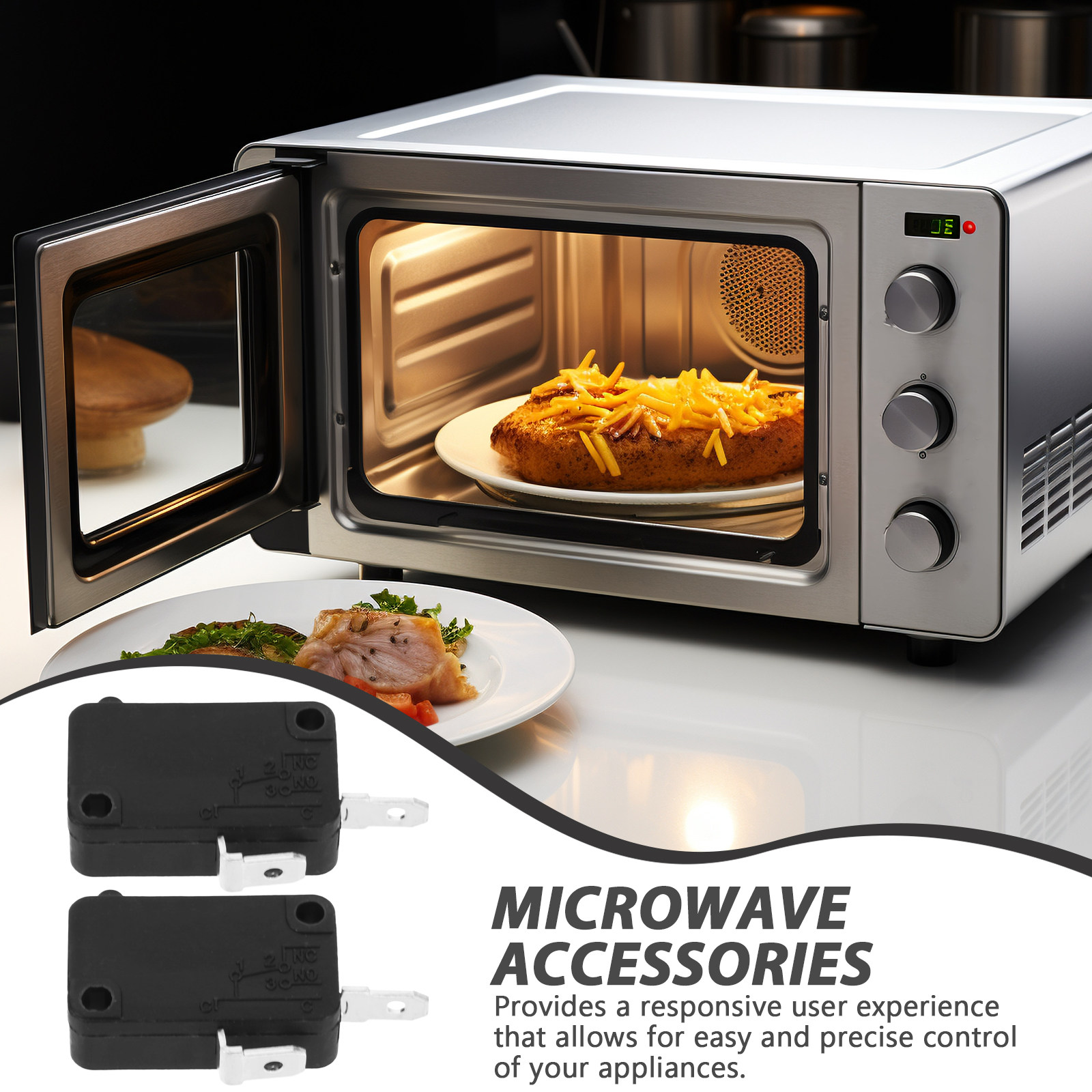 2Pcs Micro Switch 2-Pin Normal - Microwave Oven 评论和价格
