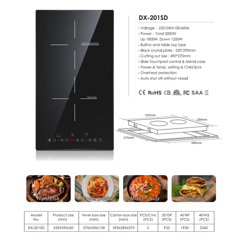 High Efficiency 2-Burner Elect - Induction Cooker 评论和价格