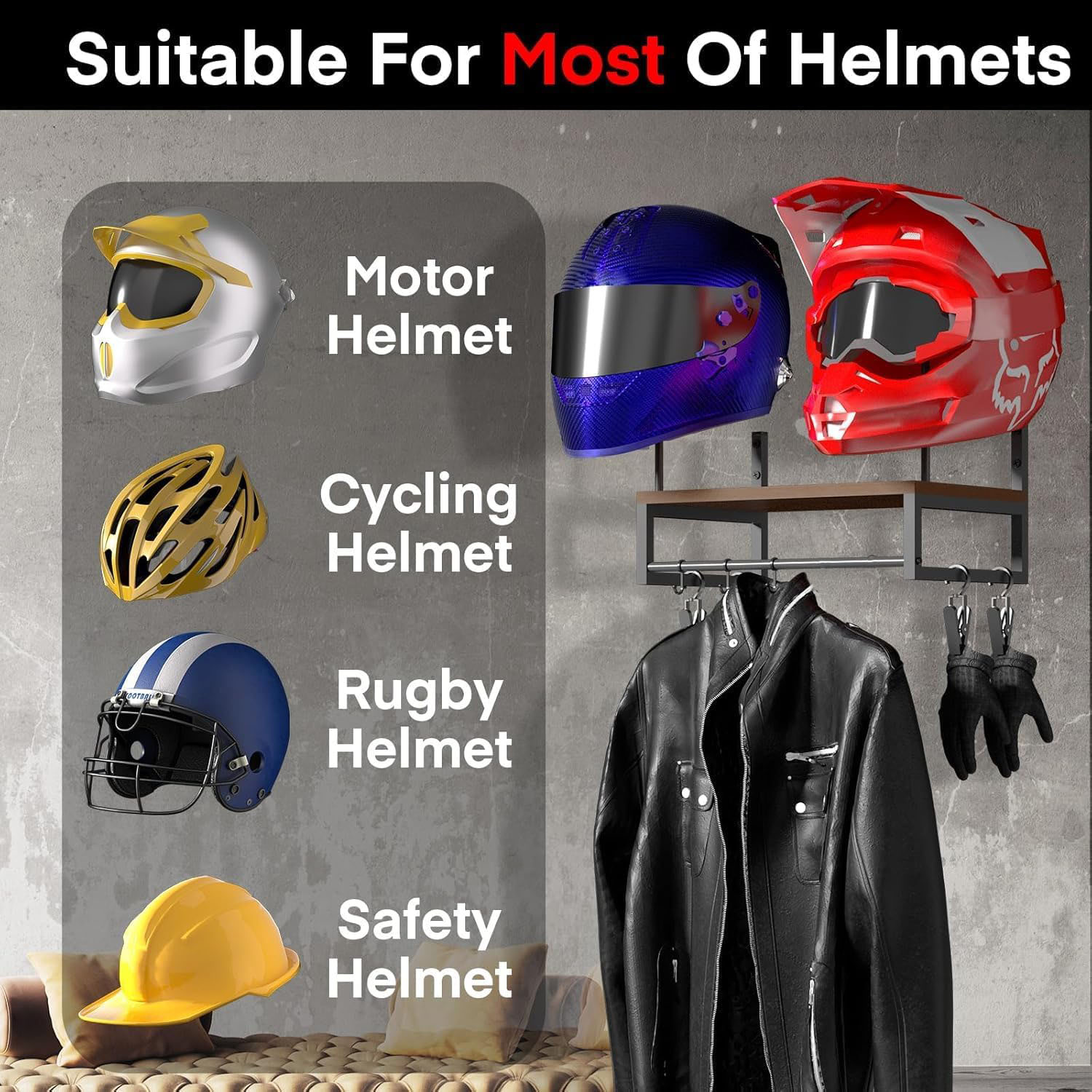 Wooden Motorcycle Helmet Wall  - Kitchen Appliances Cabinet 评论和价格