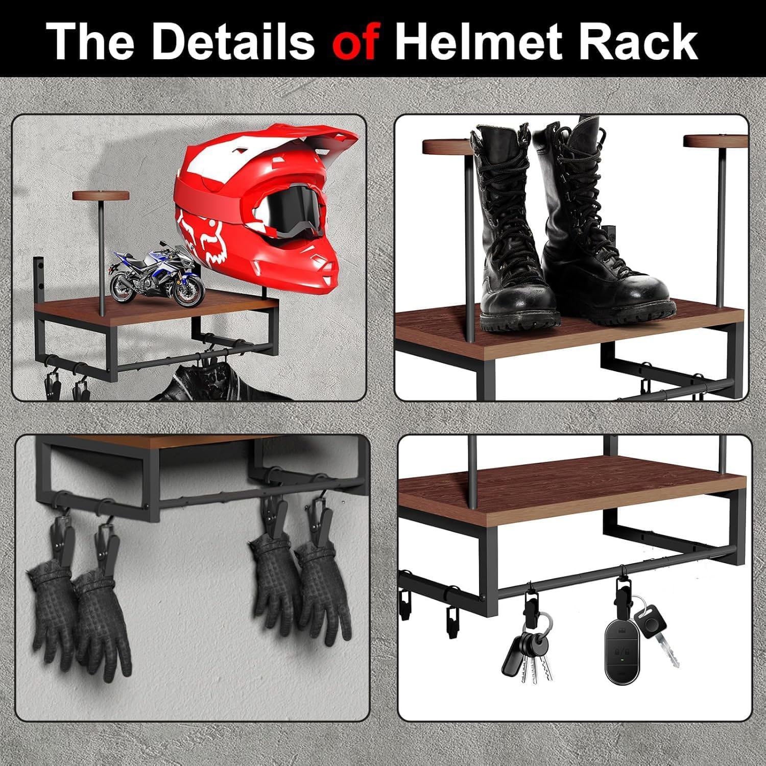 Wooden Motorcycle Helmet Wall  - Kitchen Appliances Cabinet 评论和价格
